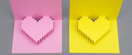 Pixel Herz Karte zum Verschenken